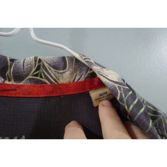 Tommy Bahama Seasons Greetings Washable Silk Hawaiian Print Shirt M - Picture 7 of 10